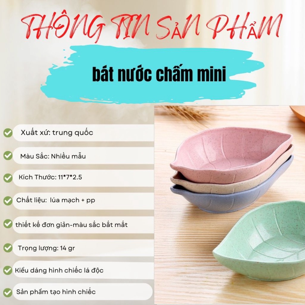 Bát ăn dặmFREESHIPbát nước chấm mini bằng nhựa lúa mạch hình hoa lá tim kute