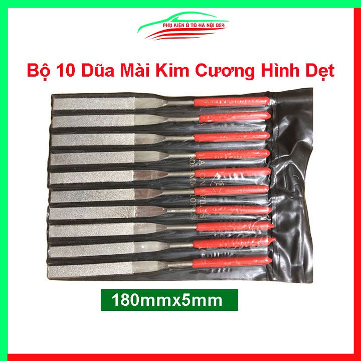 Bộ Dũa Mài Kim Cương 10 Chiếc Mài Dũa Kim Loại 180mmx5mm Hình Dẹt