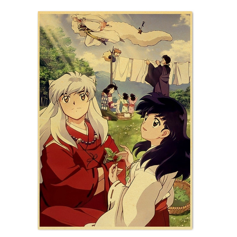 Poster Hoạt Hình Inuyasha Phong Cách Retro