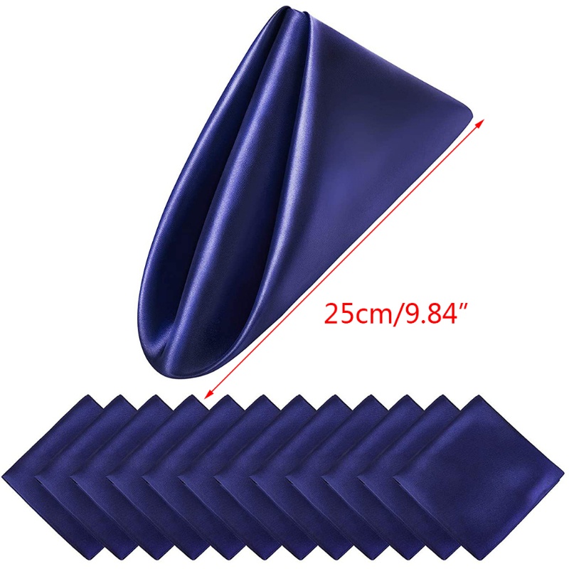 Bộ 12 Khăn Ăn 50cm Bằng Vải Satin Hình Vuông Cho Trang Trí Bàn Tiệc