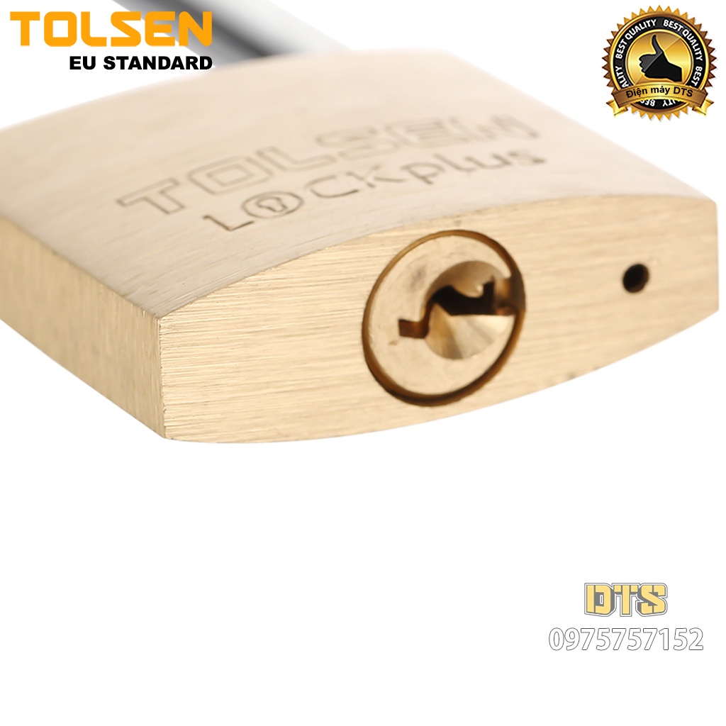Ổ khoá bấm càng dài công nghiệp TOLSEN, khoá treo đồng bấm siêu cứng, chống cắt - Tiêu chuẩn xuất khẩu châu Âu