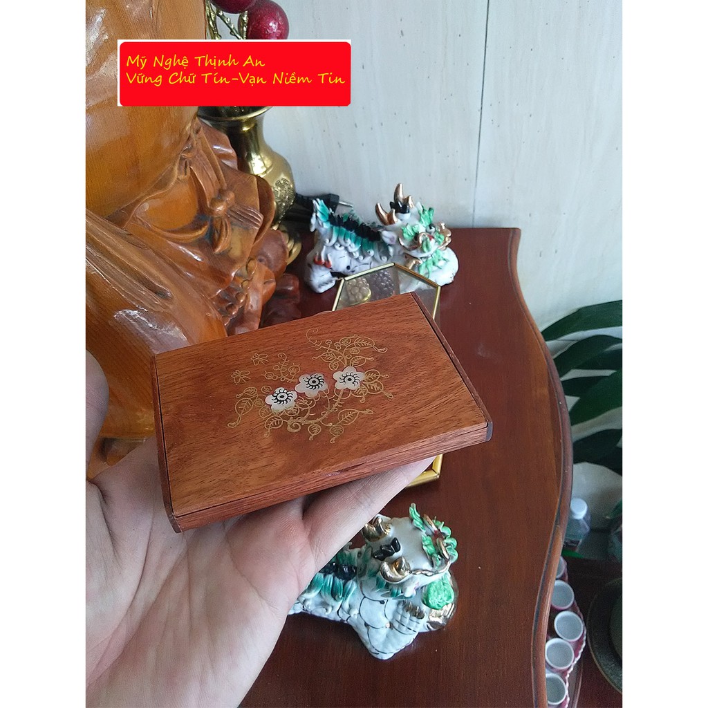 Hộp ví đựng Card Visit gỗ hương bày bàn làm việc gỗ hương - HV01
