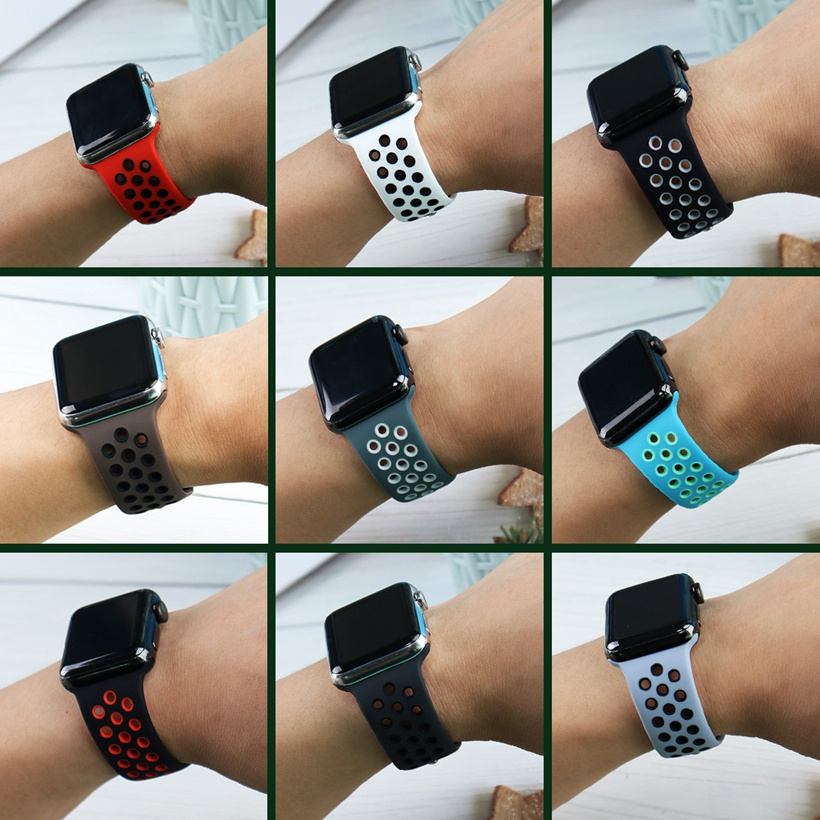 Dây đeo silicon thay thế cho Apple Watch 7 6 SE 5 4 41mm 45mm 44mm 40mm 54321 38mm 42mm