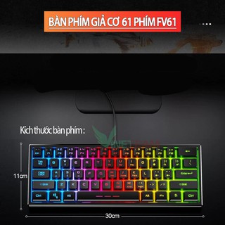 Bàn Phím Mini Chơi Game 61 Phím Nhỏ Gọn Led Rainbow Đổi Màu Với 3 Chế Độ Led Xgamingstore -dc4445