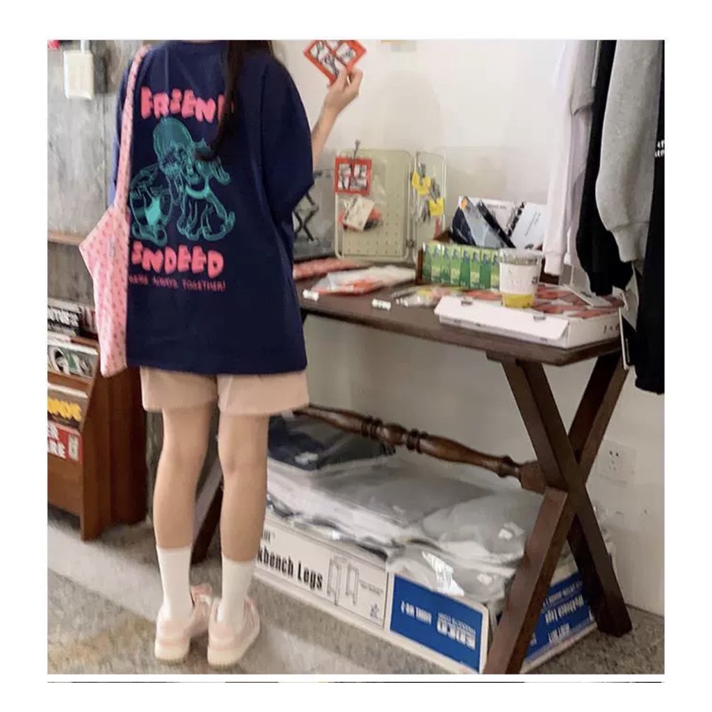 Set Thun Friend Indeed PEONYB Nữ [FREESHIP]  Bộ đồ áo phông form rộng kèm short suông hàn quốc đẹp Ulzzang