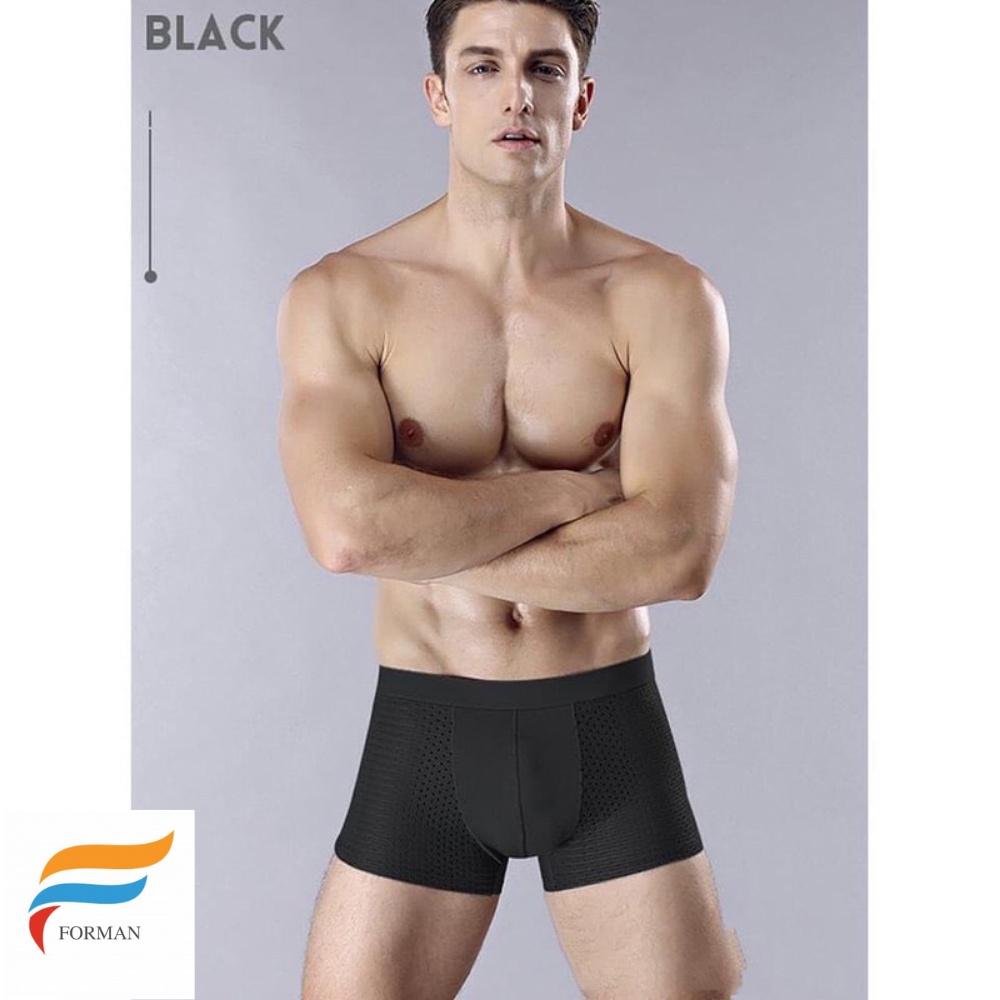 Quần Sịp Đùi Nam Thun Lạnh Thông Hơi FORMAN, Quần Lót Nam Boxer Thông Hơi Thoáng Mát,Chất Liệu Co Dãn Không Bai Không Xù