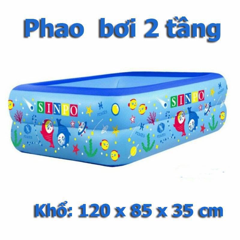 BỂ BƠI PHAO BƠI 3 TẦNG CHỮ NHẬT 1,2M/1,3M/1,5M/1,8M/2,1M + KEO VÁ