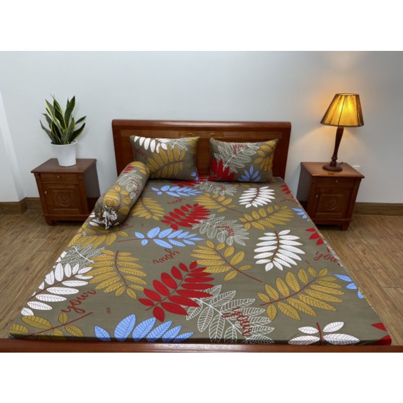 Bộ ga gối thun lạnh  in Hàn Quốc dành cho nệm từ 5 đến 30cm