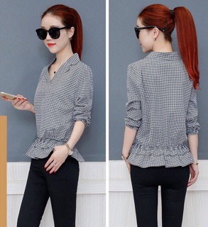 ÁO CARO CỔ V BÂU VEST
