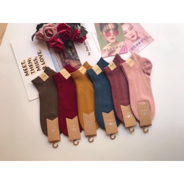 Set 10 đôi tất dệt kim nữ, chất dày dặn cực đẹp, bàn chân có lỗ thông hơi thoáng khí