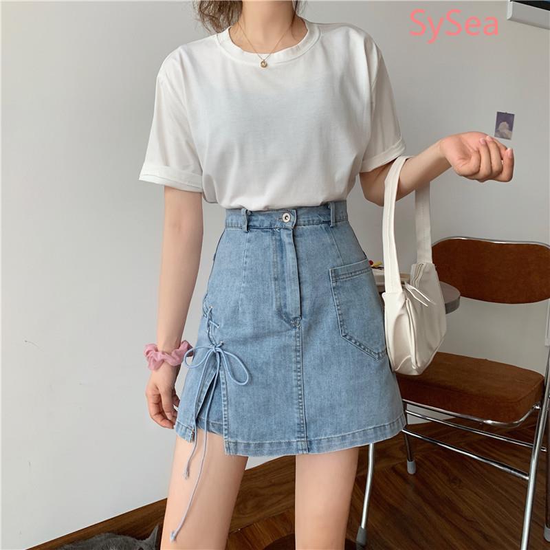 chân váy jean Ngắn Dáng Chữ A Lưng Cao Thời Trang Mùa Hè Cho Nữ | BigBuy360 - bigbuy360.vn