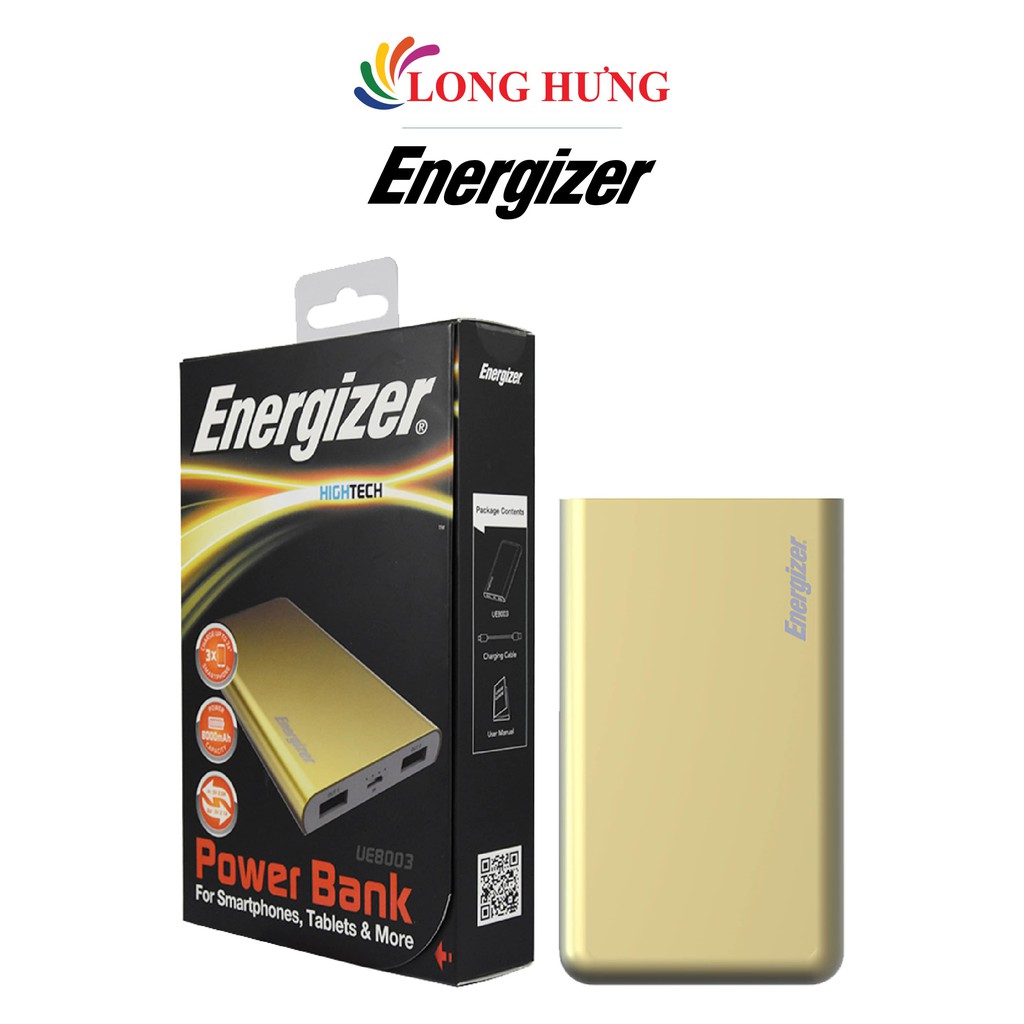 Sạc dự phòng Energizer 8000mAh UE8003 - Hàng chính hãng