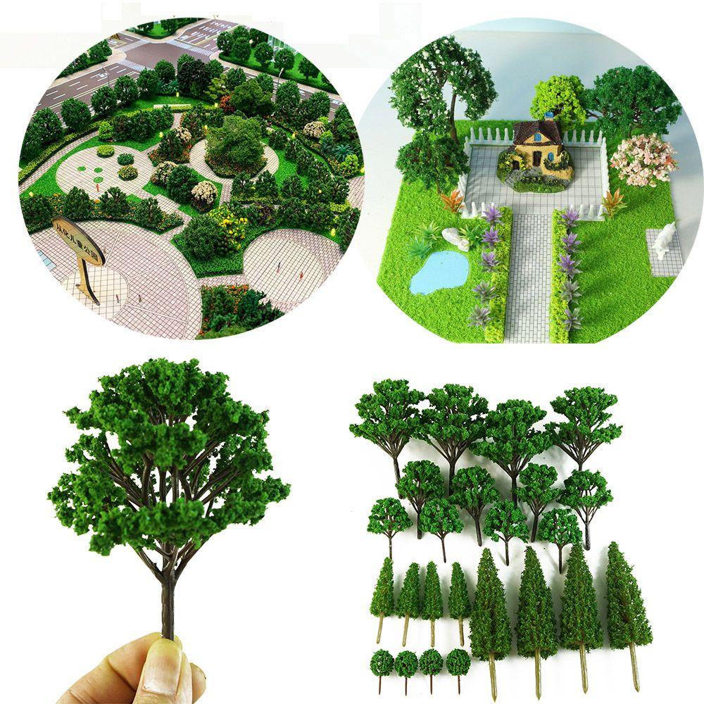 Set 24 / 24 Mô Hình Cây Giả Trang Trí Tiểu Cảnh Sân Vườn