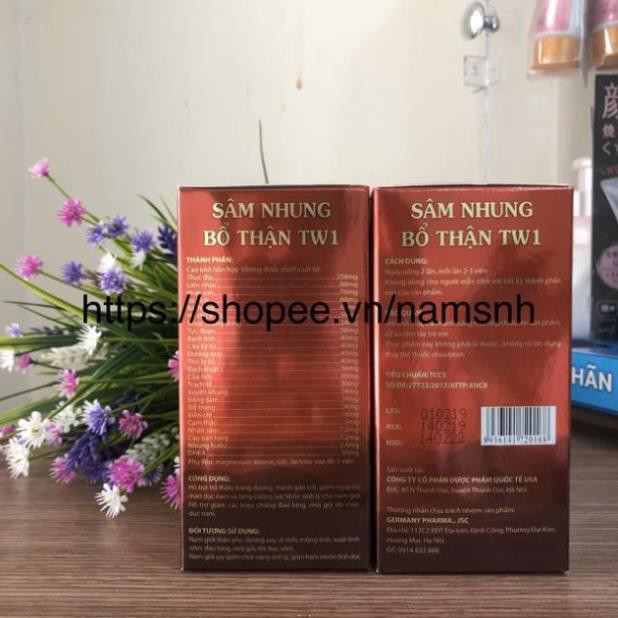 Sâm nhung bổ thận TW1 Bổ thận, tráng dương, mạnh gân cốt Lọ 30 viên