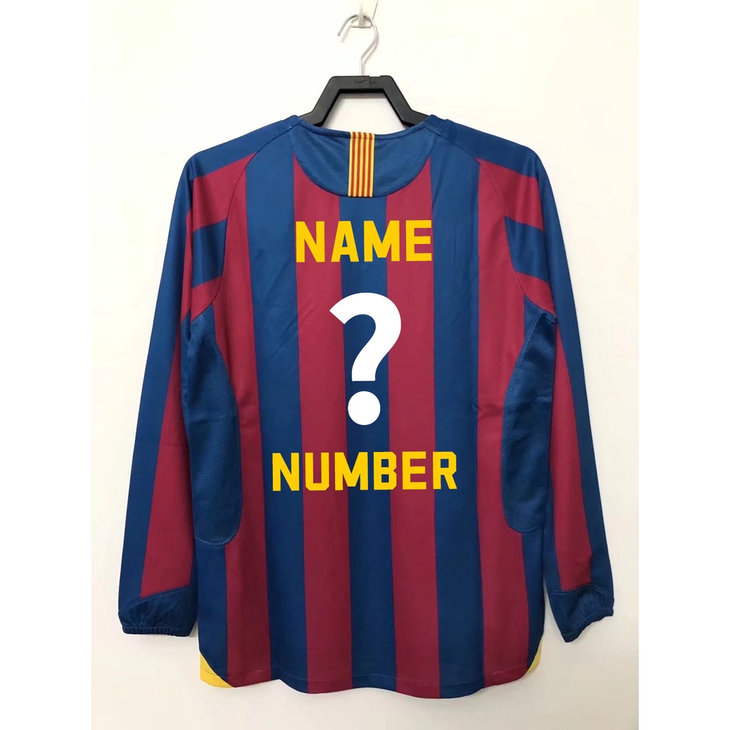 Áo Thun Bóng Đá Dài Tay Đội Tuyển Barcelona 2006 s-2xl