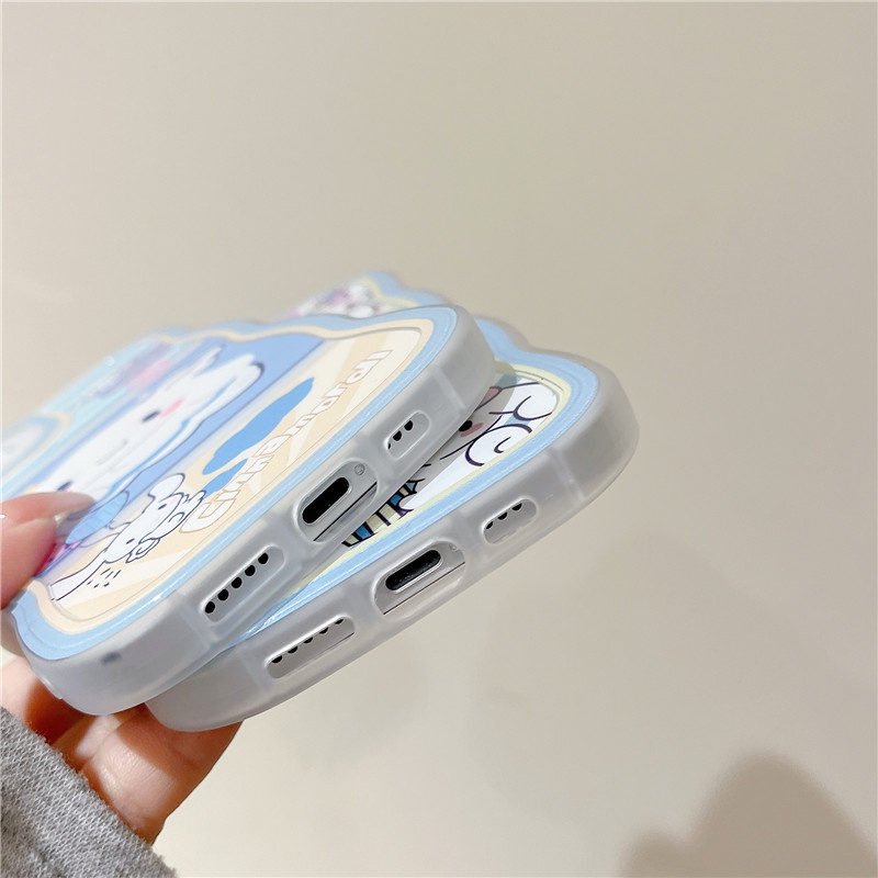 Ốp Điện Thoại Mềm Hình Thỏ Thắt Nơ Cho iPhone 13 12 11 Pro Max 6 6s 7 8 Plus X Xs Max XR