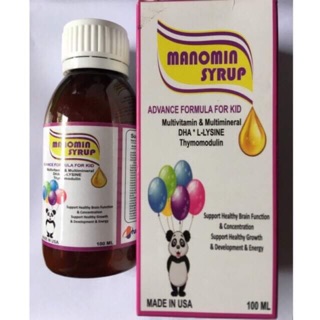 (hàng chính hãng, USA) Siro Manomin syrup (kích thích ăn ngon, tăng cường miễn dịch,giúp hệ tiêu hoá khoẻ mạnh )