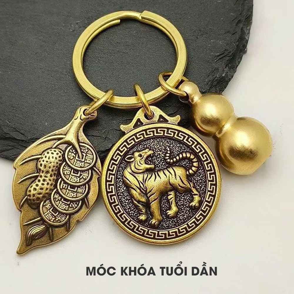 Móc khóa xe máy ô tô 12 con giáp phong thủy, Tâm Luân phụ kiện ô tô