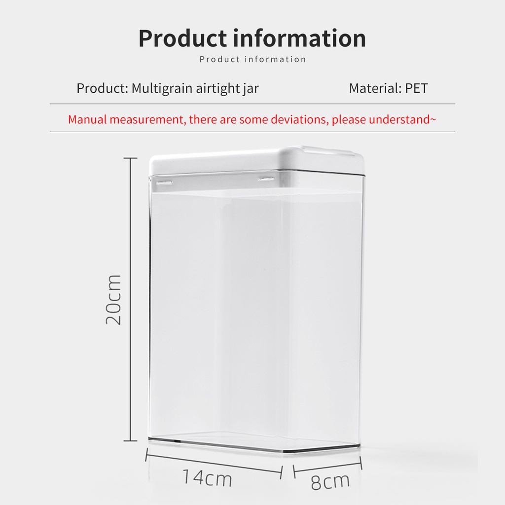 Hộp nhựa JUJIAJIA trong suốt đựng thực phẩm cỡ lớn 2.3L tiện dụng