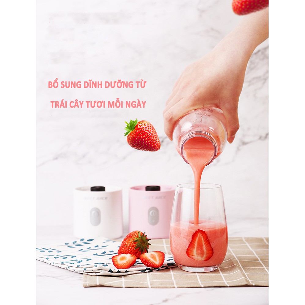 [TẶNG BÌNH THAY THẾ - CÓ SẴN] Máy xay cầm tay mini Meet.Juice, máy xay sinh tố đa năng Tặng kèm Bình Thay thế cao cấp