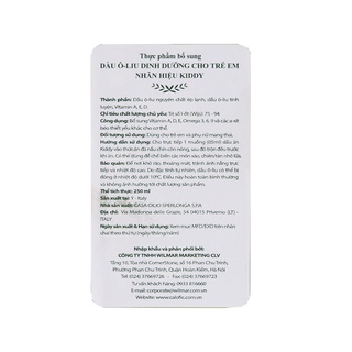 DẦU OLIVE CHO BÉ KIDDY CHAI 250ML