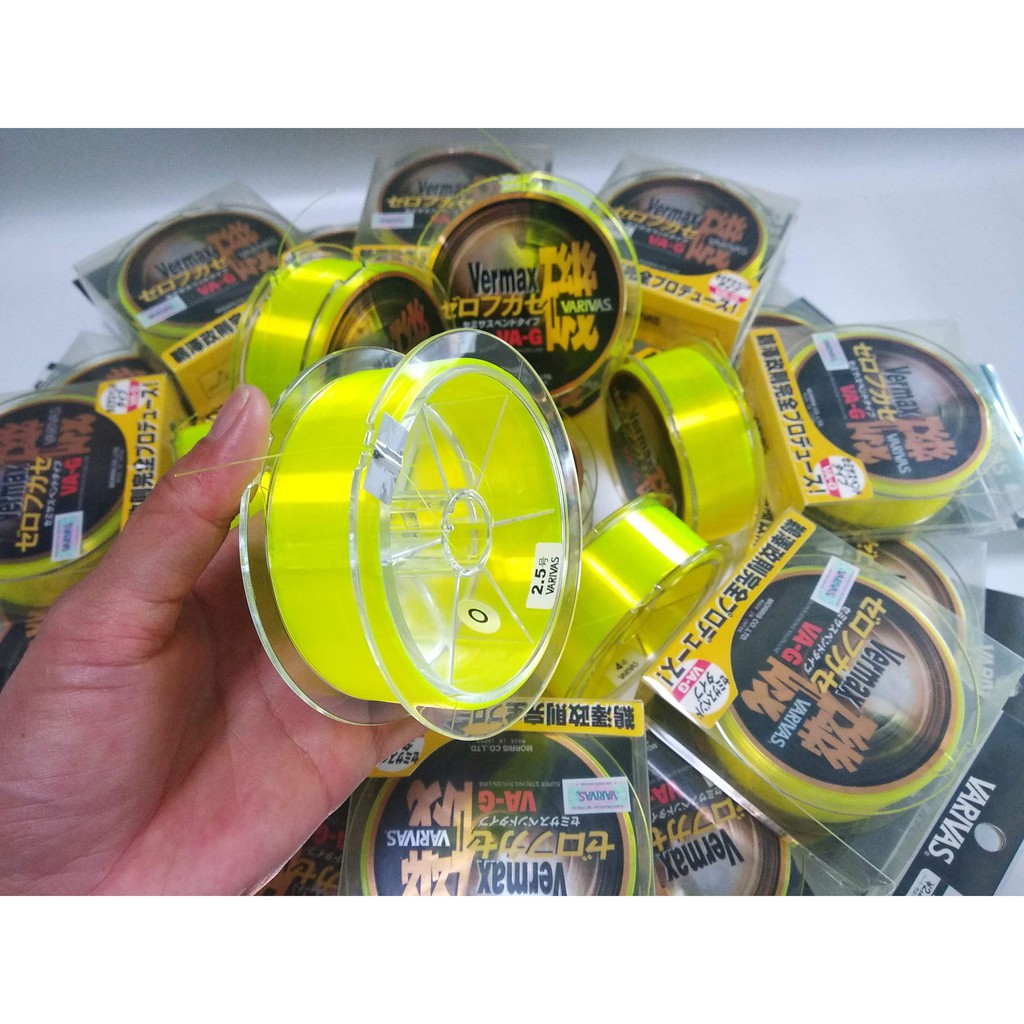 Dây Câu Cá Varivas Vermax Iso - Zero-Fukase - 150m - Vàng Huỳnh Quang - Nylon
