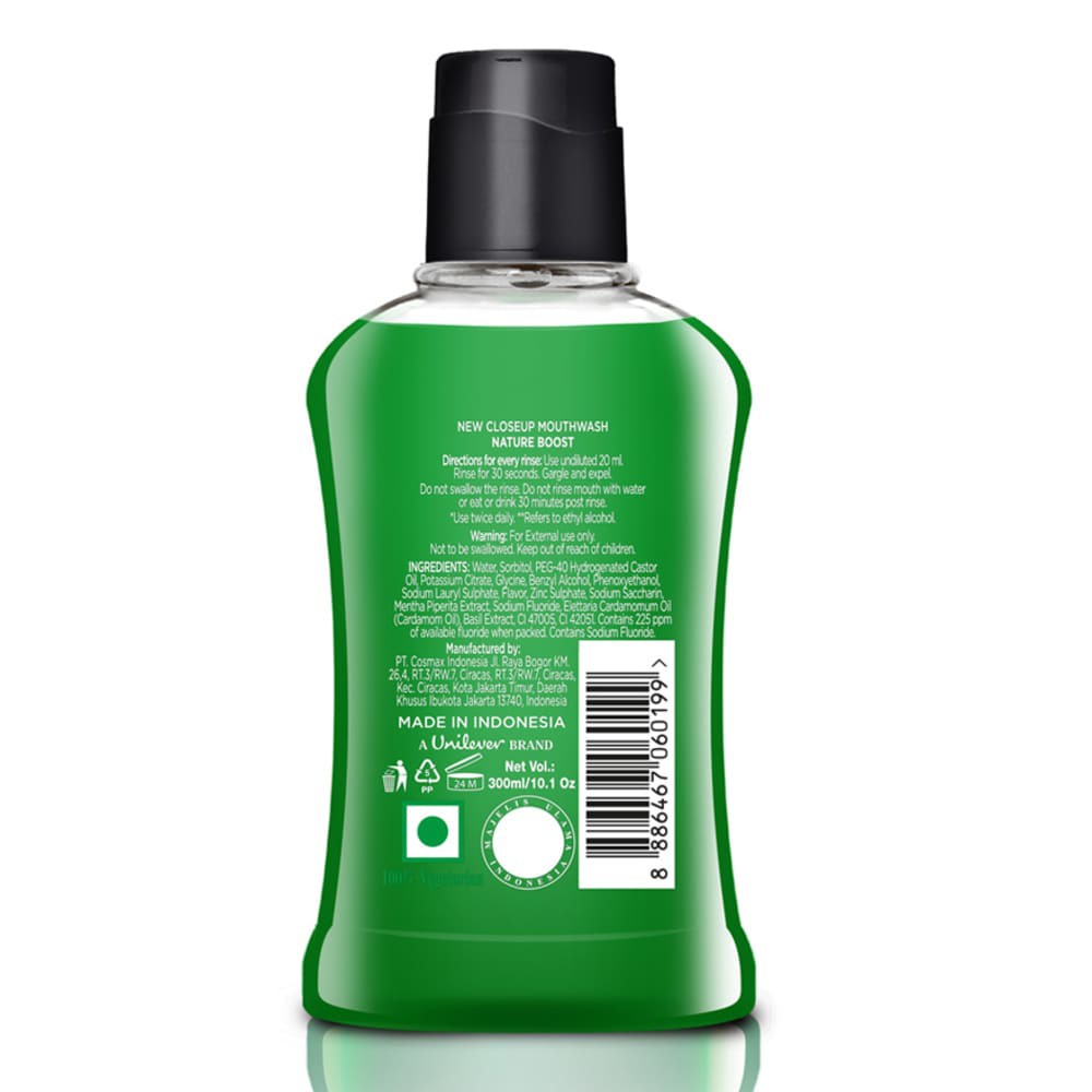 [Mã FMCGMALL giảm 8% đơn từ 250K] Nước Súc Miệng Closeup Nature Boost Làm Sạch Răng Miệng 300ml