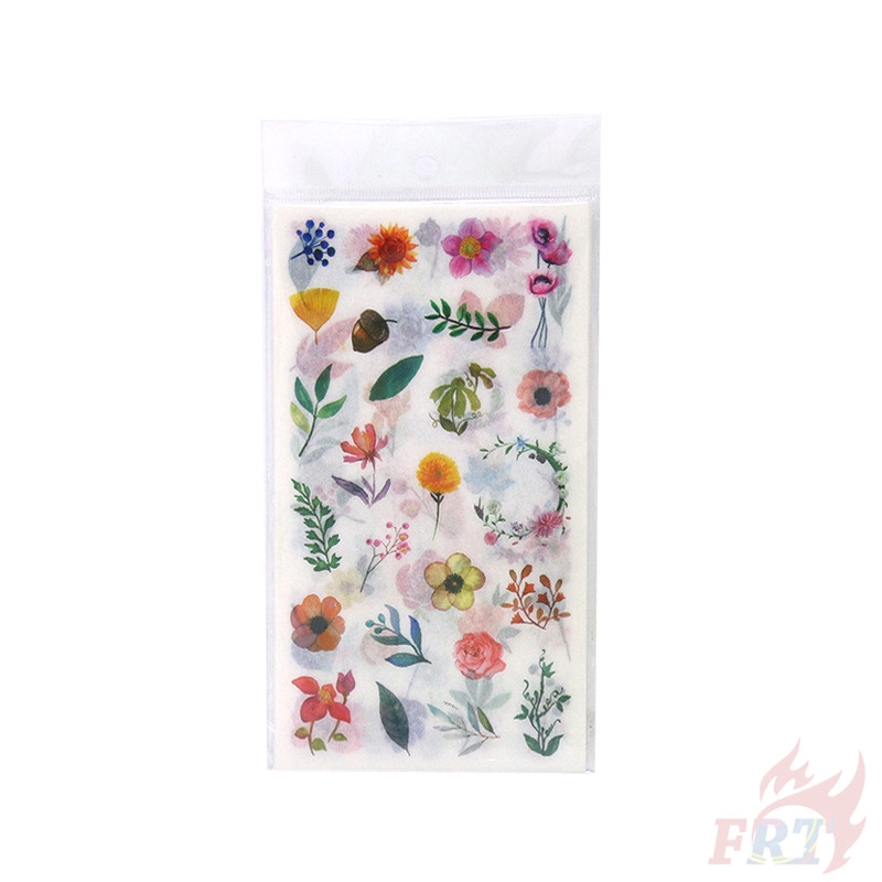 &gt; Ready Stock &lt;❉ Original Flower Giấy và decal dán tường ❉6Sheet/set Flowers &amp; Plant Diary Scrapbooking Decals Stickers