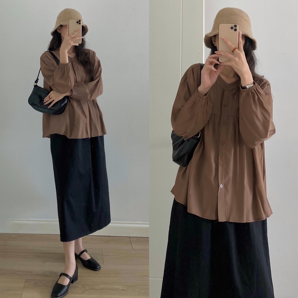 Áo sơ mi cổ tàu bo tay - A0246