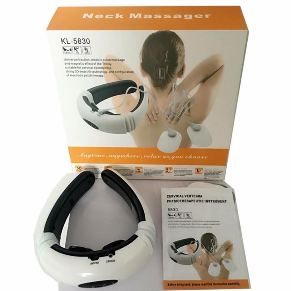 Máy massage cổ KL-5830 Tiện Ích Xanh, Máy Neck Massage trị liệu đau cổ vai gáy có 6 cấp độ rung giúp giảm đau thư giãn