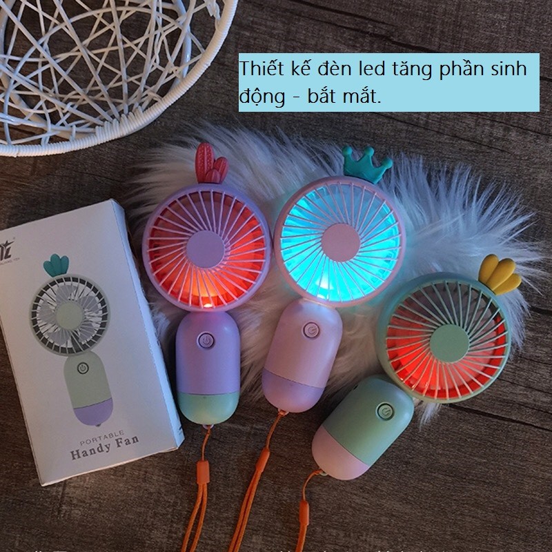 Quạt Tích Điện Handy Fan 300mAh,Quạt Cầm Tay mini Bỏ Túi, Kèm Cáp Sạc Usb Công Suất 4.5W Sủ Dụng 3 Giờ Full Box | BigBuy360 - bigbuy360.vn