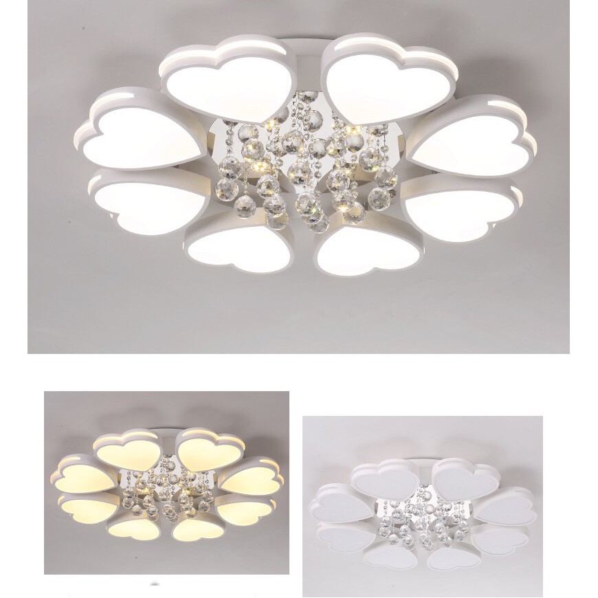 Đèn Ốp Trần Trang Trí - Đèn Trần Trang Trí Phòng Khách Gồm 3 Chế Độ Ánh Sáng Có Điều Khiển Từ Xa AB4