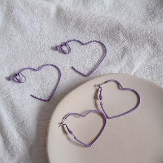 Khuyên tai dạng kẹp hình trái tim tình yêu đơn giản kiểu Hàn dành cho nữ