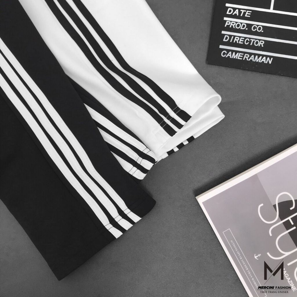 Quần ống suông Line pants MERCINI thiết kế ống rộng phong cách UNISEX nam nữ hai màu đen trắng