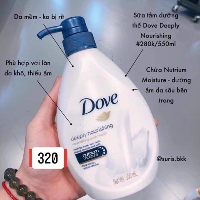Sữa tắm Dove Thái Lan chai 1 lít