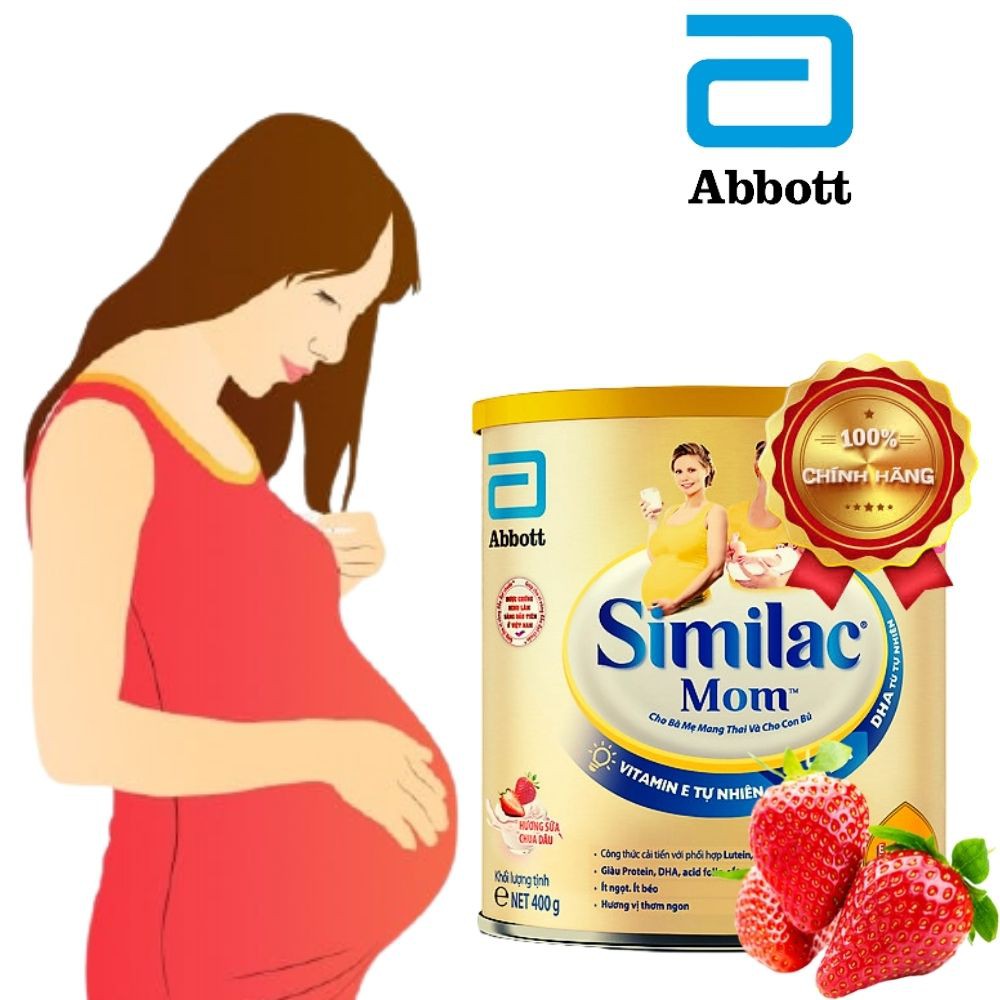 Sữa bột dinh dưỡng cho mẹ bầu Abbott Similac Mom hương dâu 400g