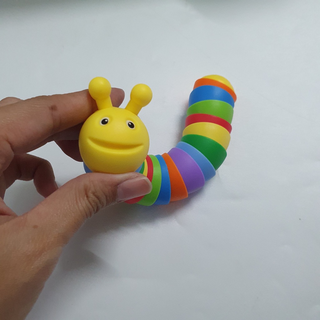 Đồ chơi giải trí trẻ em, người lớn - Con Sên xả stress, Con sâu vui nhộn nhiều màu ngộ nghĩnh, giải stress