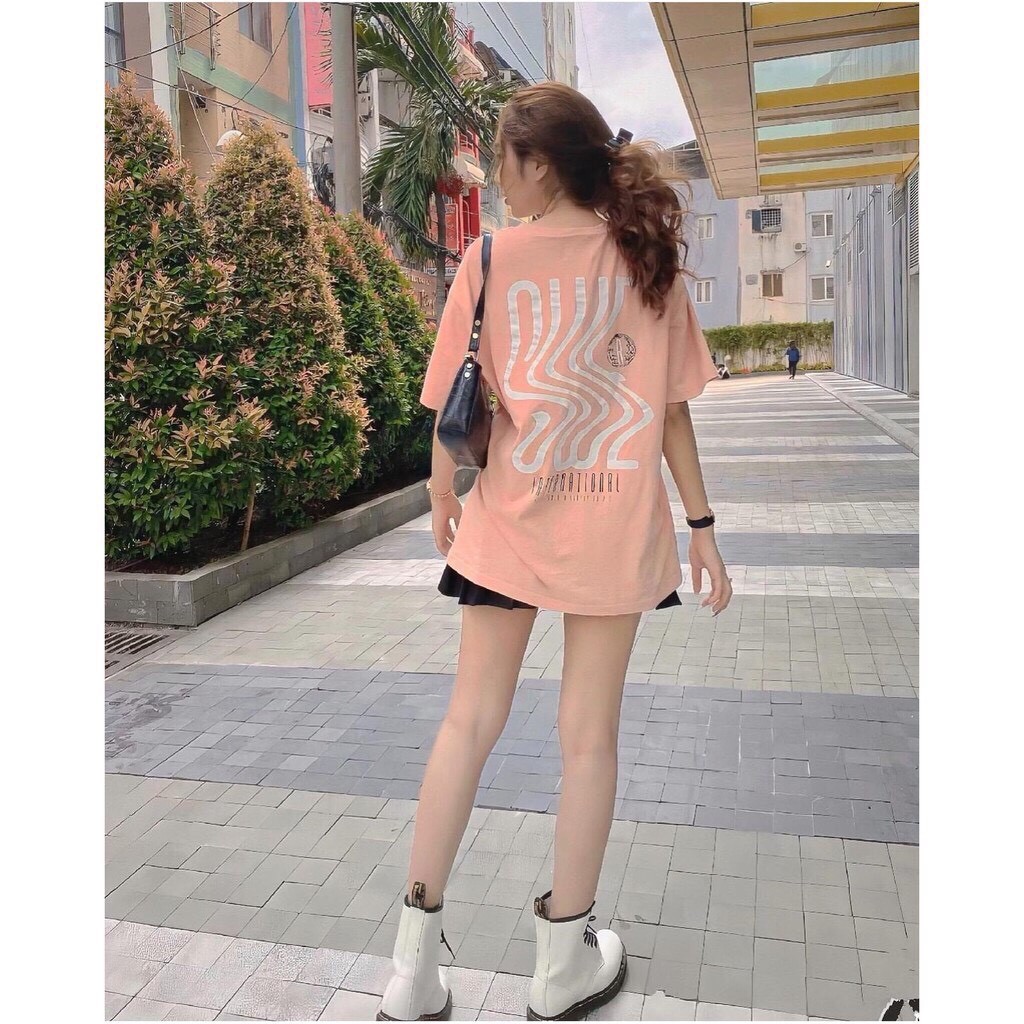 Áo thun tay lỡ nam nữ Unisex - áo phông nam nữ form rộng S.W.E lượn sóng