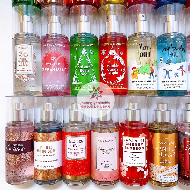 Xịt thơm Bath and Body works 75ml- body mist 88ml nhiều mùi mẫu mới