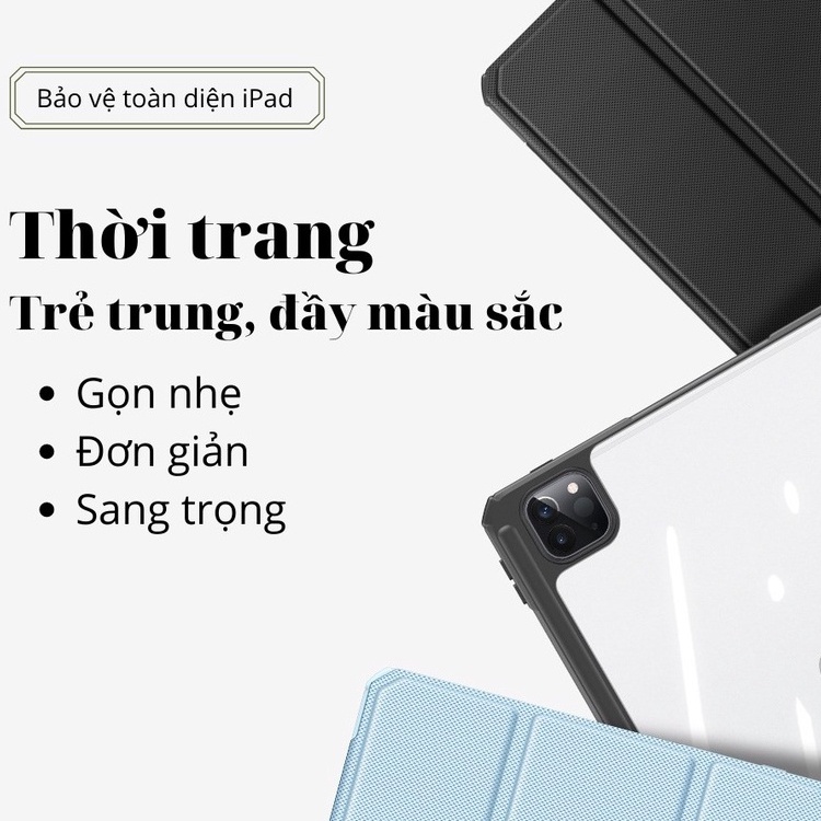Ốp Bao Da Lưng Trong viền chống shock Dux Ducis Toby Có Khay Bút IPAD 10 11 10.2 10.9 9.7 air 2 3 4 5 6 7 2017 2018 2022
