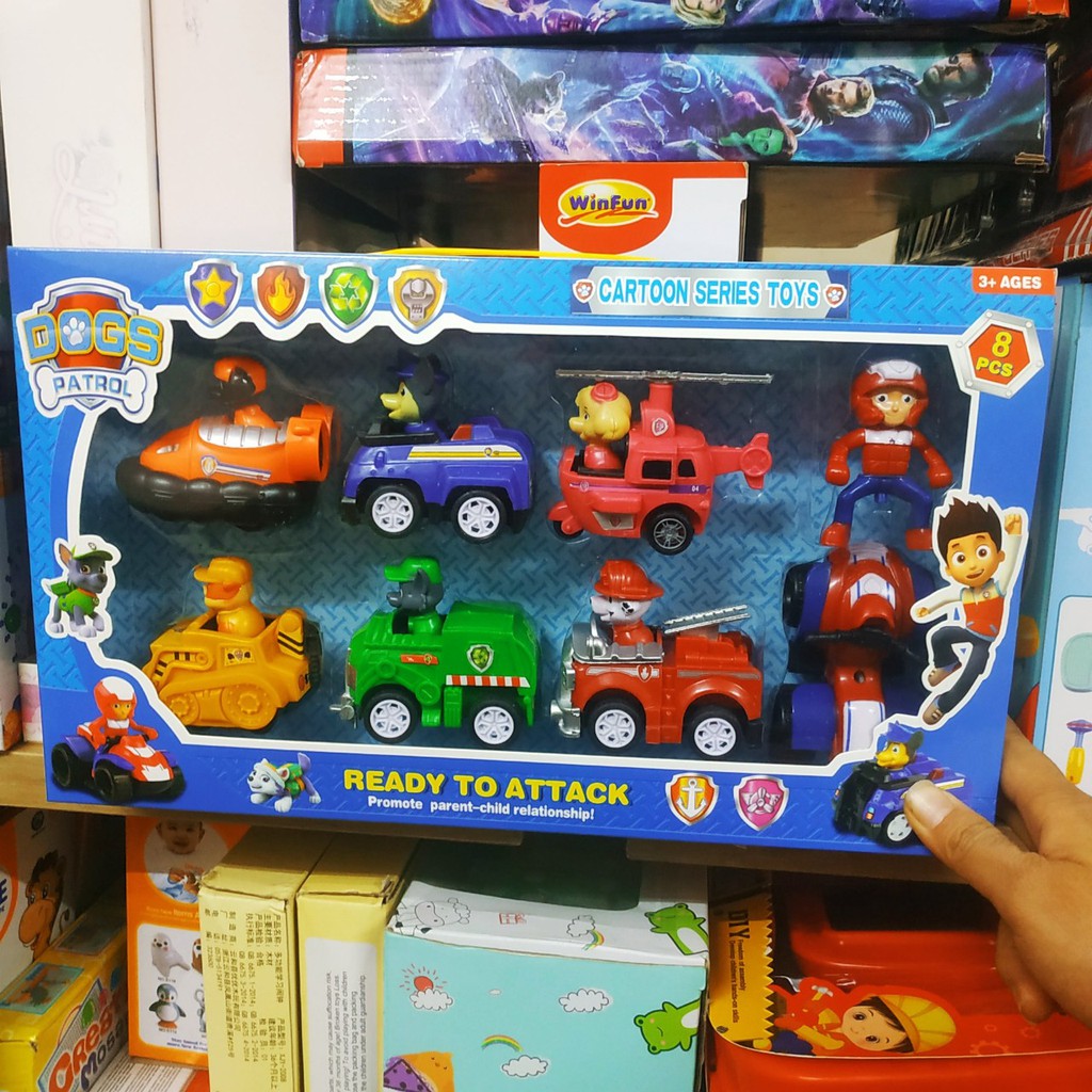 [Cực Hot] Set 7 Xe Ô Tô Chó Cứu Hộ Paw Patrol A9 NoBrand