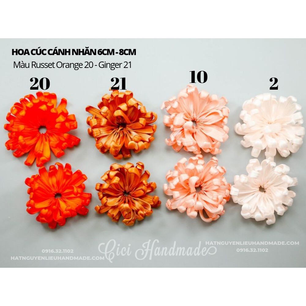 Hoa cúc lụa cánh nhăn làm handmade