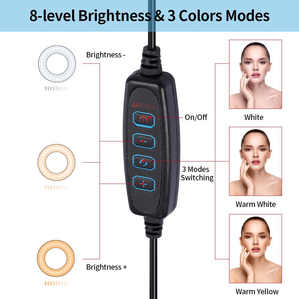 Đèn Led Livestream Để Bàn,  Có Giá Đỡ Micro, Kẹp Điện Thoại Livestream, Bán Hàng Online, Bảo Hành 3 Tháng