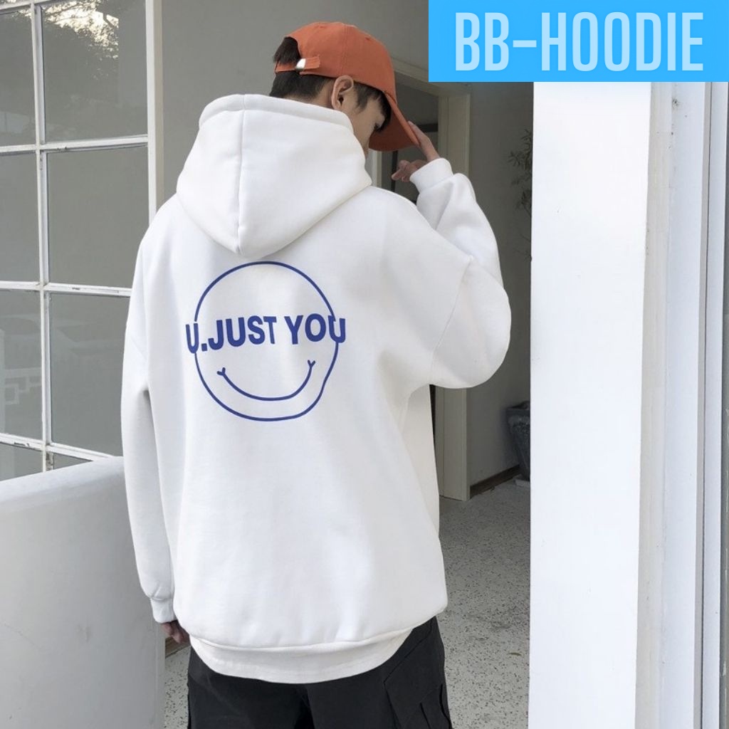 ÁO HOODIE FORM NAM IN HÌNH JUST YOU MẶC SAU SIÊU ĐẸP