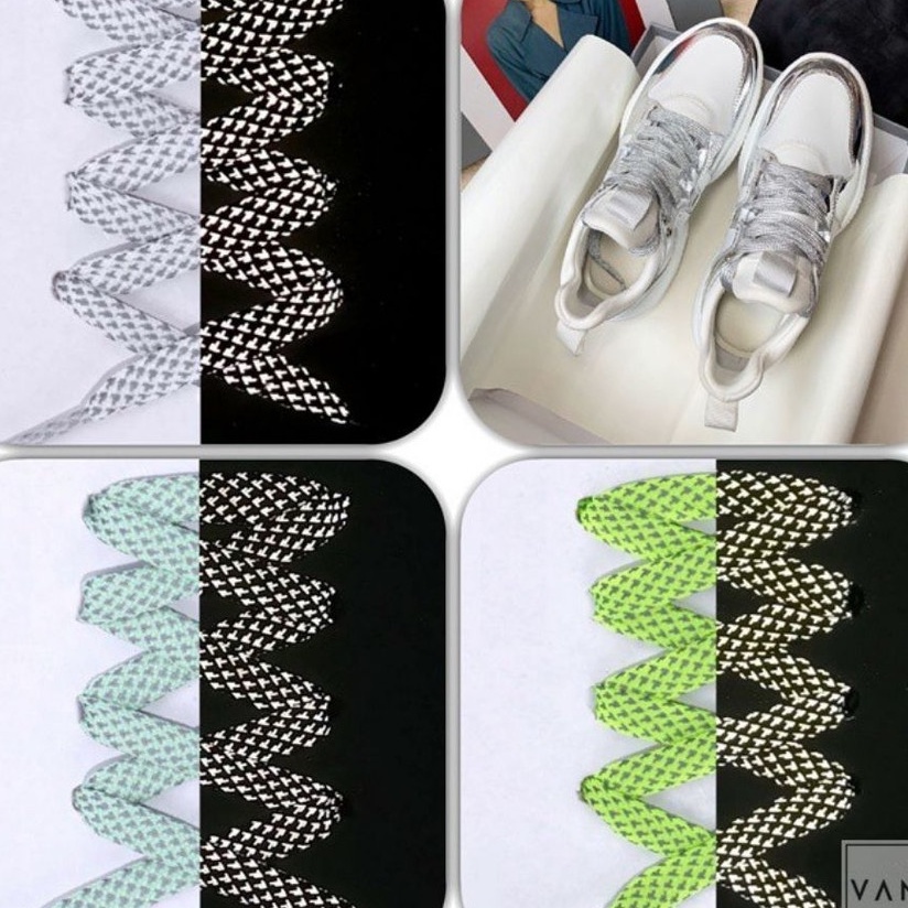 ( Bảng 1 ) Một Cặp - 2 Dây Giày Thể Thao Rằn Ri Phản Quang Bản Dẹp Trend Yeezy - VANI STORE [TAT00082]