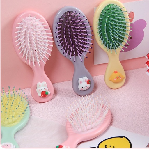 Lược Chải Tóc Xoăn Matxa Da Đầu Đính Charm Dễ Thương
