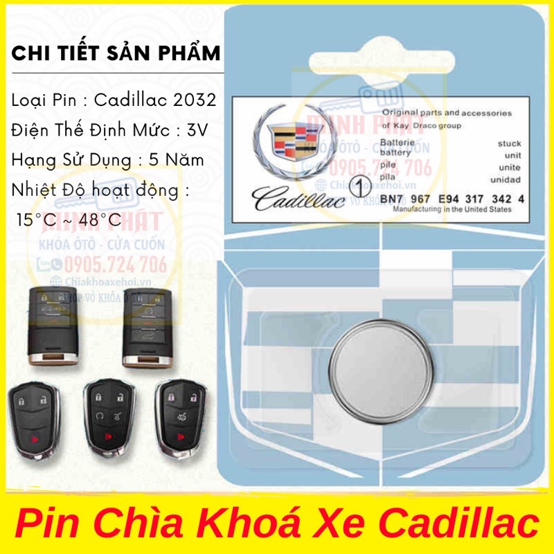 Pin Chìa Khoá Xe Ô Tô Cadillac