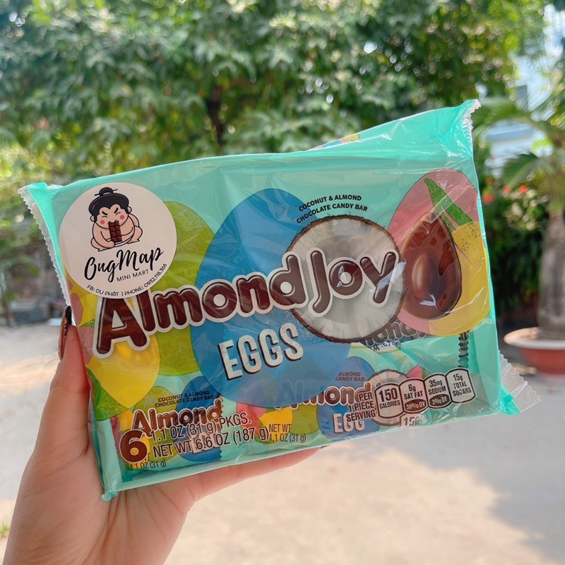 [Date 11/2021] SOCOLA ALMOND JOY EGGS - Socola Dừa Hạnh Nhân Almond Joy Phiên Bản Lễ Phục Sinh (Túi 6 Cái)