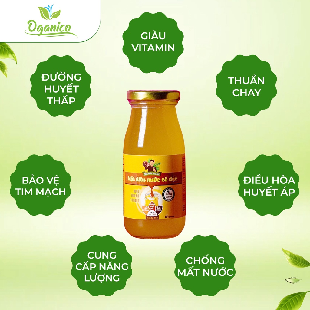Mật dừa nước cô đặc Ông Sáu Vietnipa cho người ăn kiêng, tiểu đường thay thế mật ong, mật mía, đường ăn kiêng - Oganico
