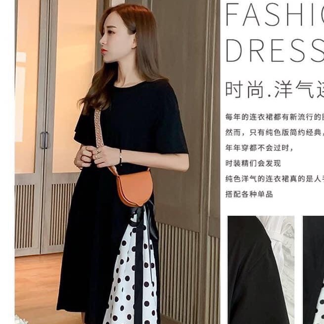 Váy bầu thiết kế lệch sườn xinh sắn